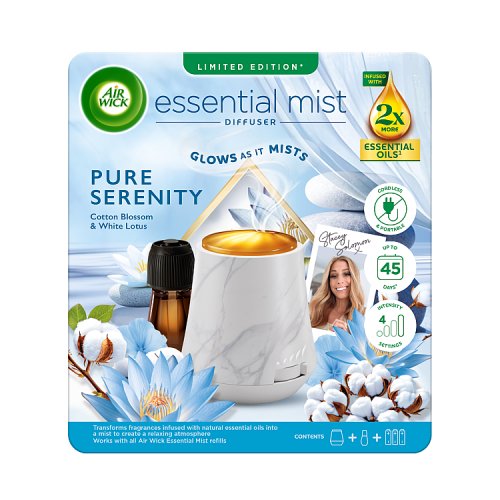 Air Wick Essential Mist Diffuser Pure Serenity 20ml pack shot