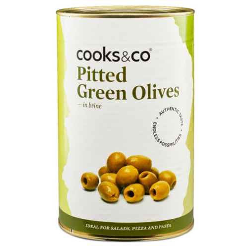 Cooks & Co Olives Pitted Green 4.1kg pack shot