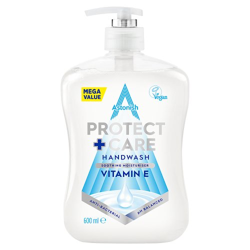 Astonish Protect + Care Hand Wash Vitamin E 600ml pack shot