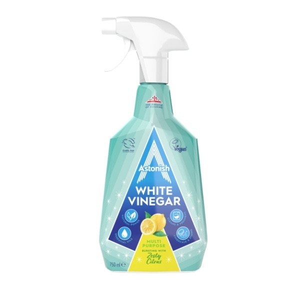 Astonish White Vinegar Multi Purpose Bursting with Zesty Citrus 750ml pack shot