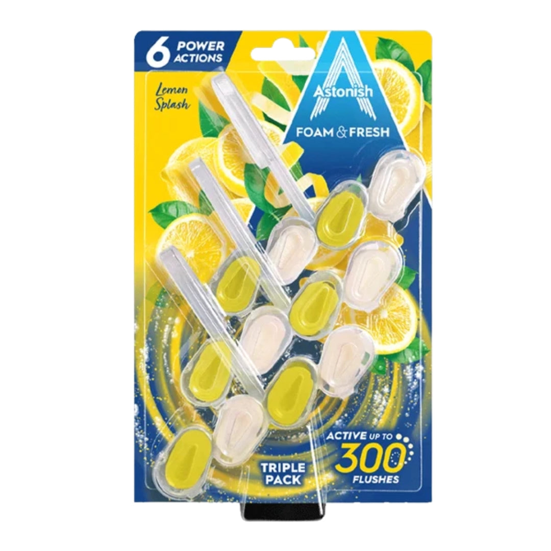 Astonish Foam & Fresh Lemon Splash Rim Blocks 3s pack shot