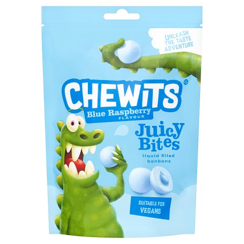 Chewits Blue Raspberry Juicy Bites Bag 115g pack shot