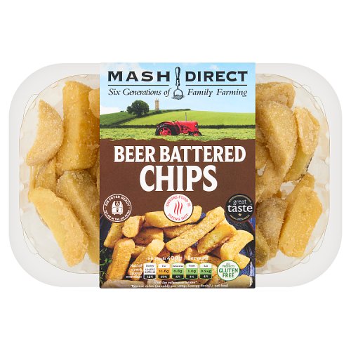 MASH DIRECT BEER BATTERED CHIPS pack shot