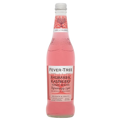 Fever Tree Refreshingly Light Rhubarb & Raspberry Tonic Water 500ml pack shot