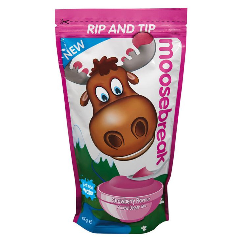 Moosebreak Strawberry Mousse Mix 450g pack shot
