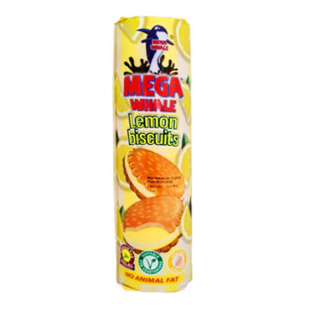 Garusana Mega Whale Lemon Sandwich Biscuits 500g pack shot