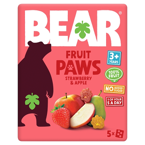 Bear Little Paws Strawberry & Apple 5pk (5 x 20g) pack shot