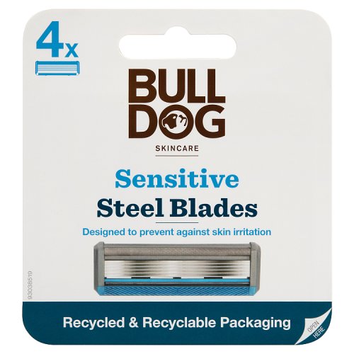 Bulldog Sensitive Razor Blades 4's pack shot