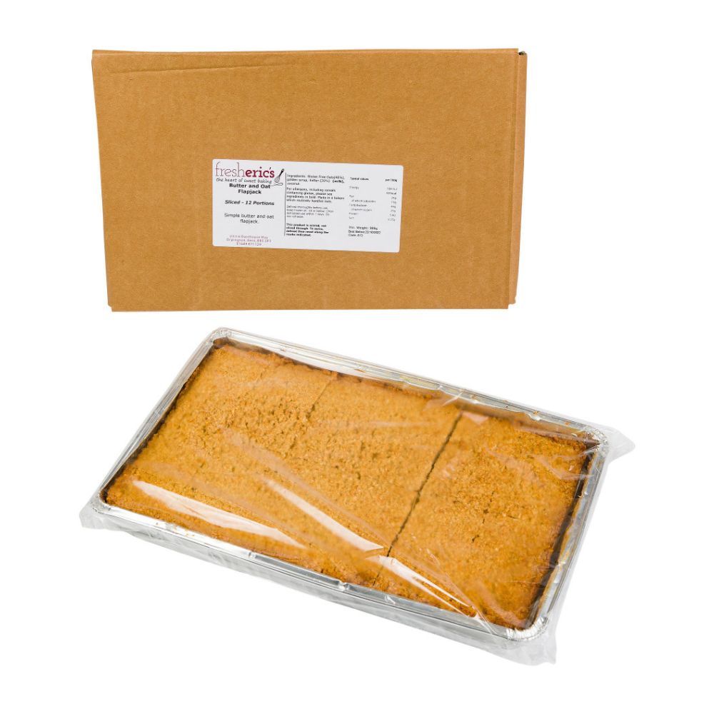 Butter Flapjack Tray Bake 12 per tray 900g pack shot
