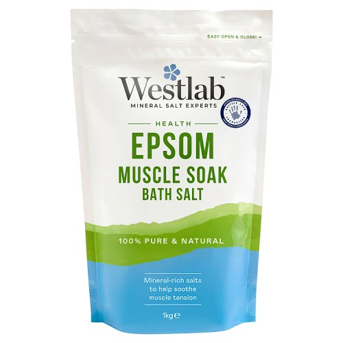 Westlab Bath Salt Epsom Muscle Soak 1kg pack shot