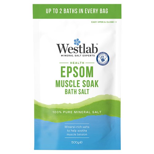 Westlab Bath Salt Epsom Muscle Soak 500g pack shot
