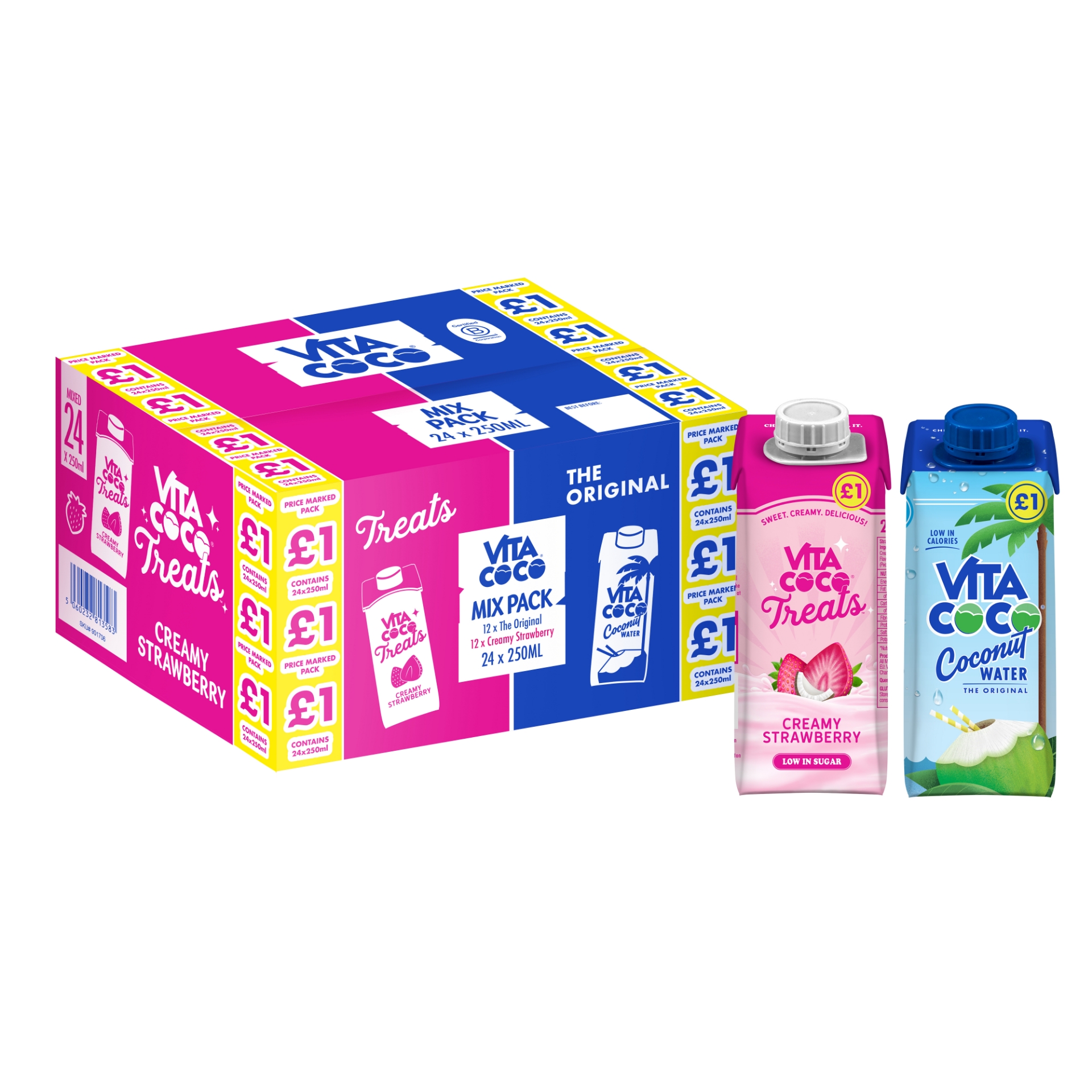 Vita Coco Treats Cream Strawberry 250ml pack shot