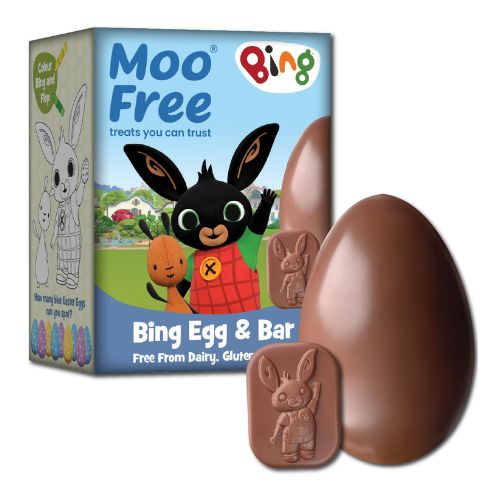 Moo Free Bing Easter Egg with Choccy Bing 80g pack shot