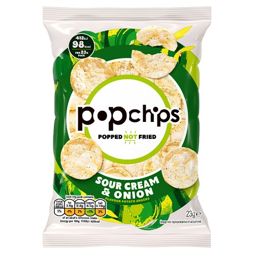 Popchips Sour Cream & Onion 23g pack shot