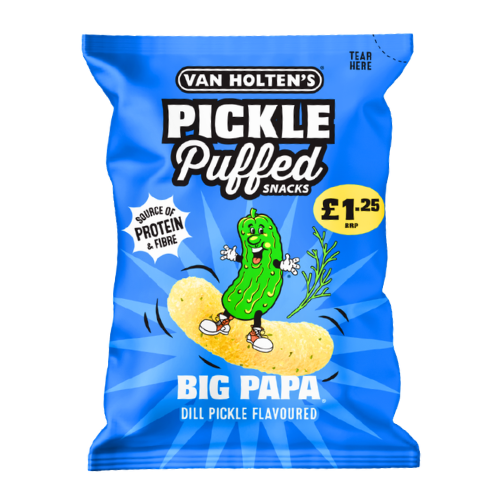 Van Holten's Pickle Puffed Big Papa Dill Pickle 50g PMP pack shot