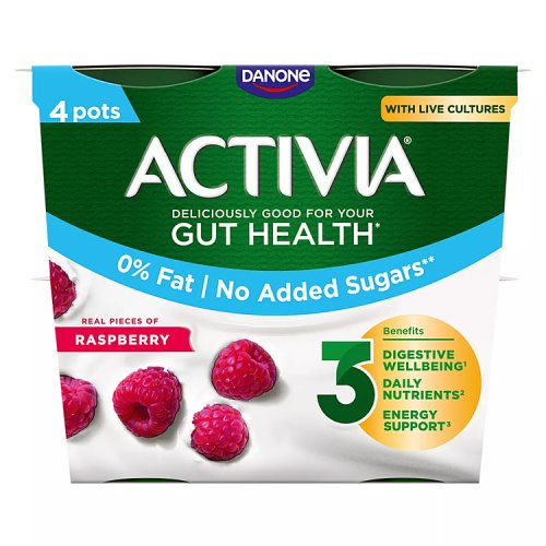 DANONE ACTIVIA RASPBERRY 0% 4PK pack shot