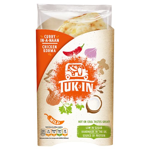 TUK IN FOODS CURRY IN A NAAN CHICKEN KORMA (MEAL DEAL) pack shot