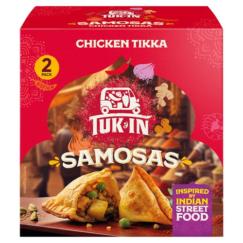 TUK IN FOODS CHICKEN TIKKA SAMOSA 2 PK pack shot