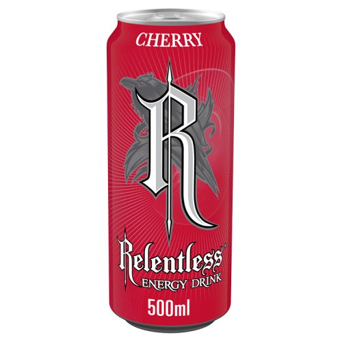 Relentless Energy Cherry 500ml pack shot