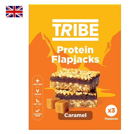 Tribe Protein Flap Jack Caramel 3pk (3 x 83g) pack shot
