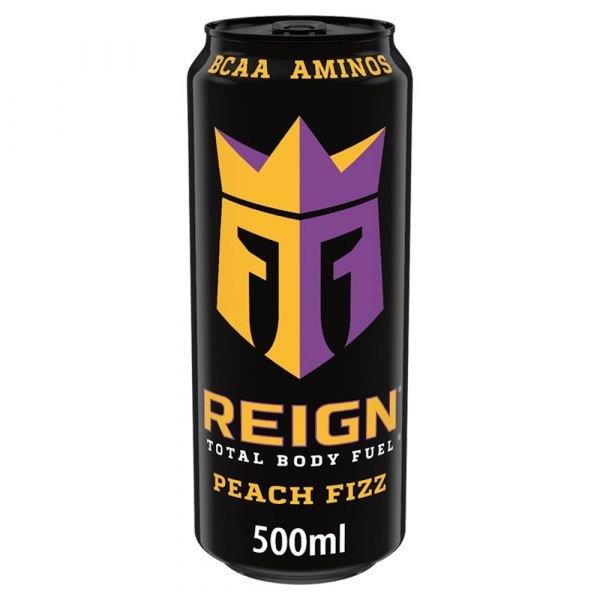 Reign Energy Zero Peach Fizz 500ml PMP pack shot