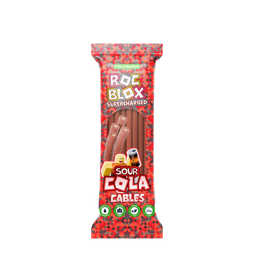 ROCBLOX Supercharged Sour Assorted Cables 170g pack shot