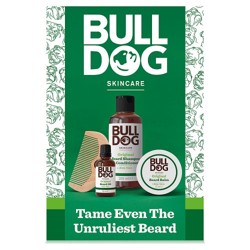 Bulldog Ultimate Beard Care Set 4pc (200ml Shampoo, 75ml Beard Balm, 30ml Beard Oil & Comb) pack shot