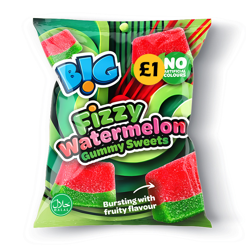 B!G Fizzy Watermelon £1 150g PMP pack shot