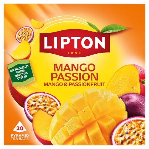 Lipton Infusion Pyramid Teabags Mango Passion 20's pack shot