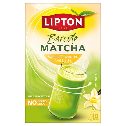 Lipton Barista (10x11.3g) Matcha Vanilla Oat Latte Sticks 10's pack shot