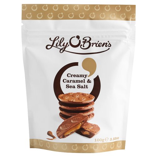 Lily O Briens Creamy Caramel Sea Salt Bag 100g pack shot
