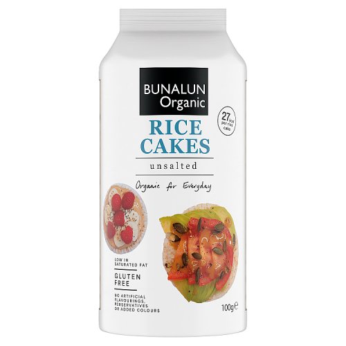 Bunalun Organic Unsalted Rice Cakes 100g pack shot