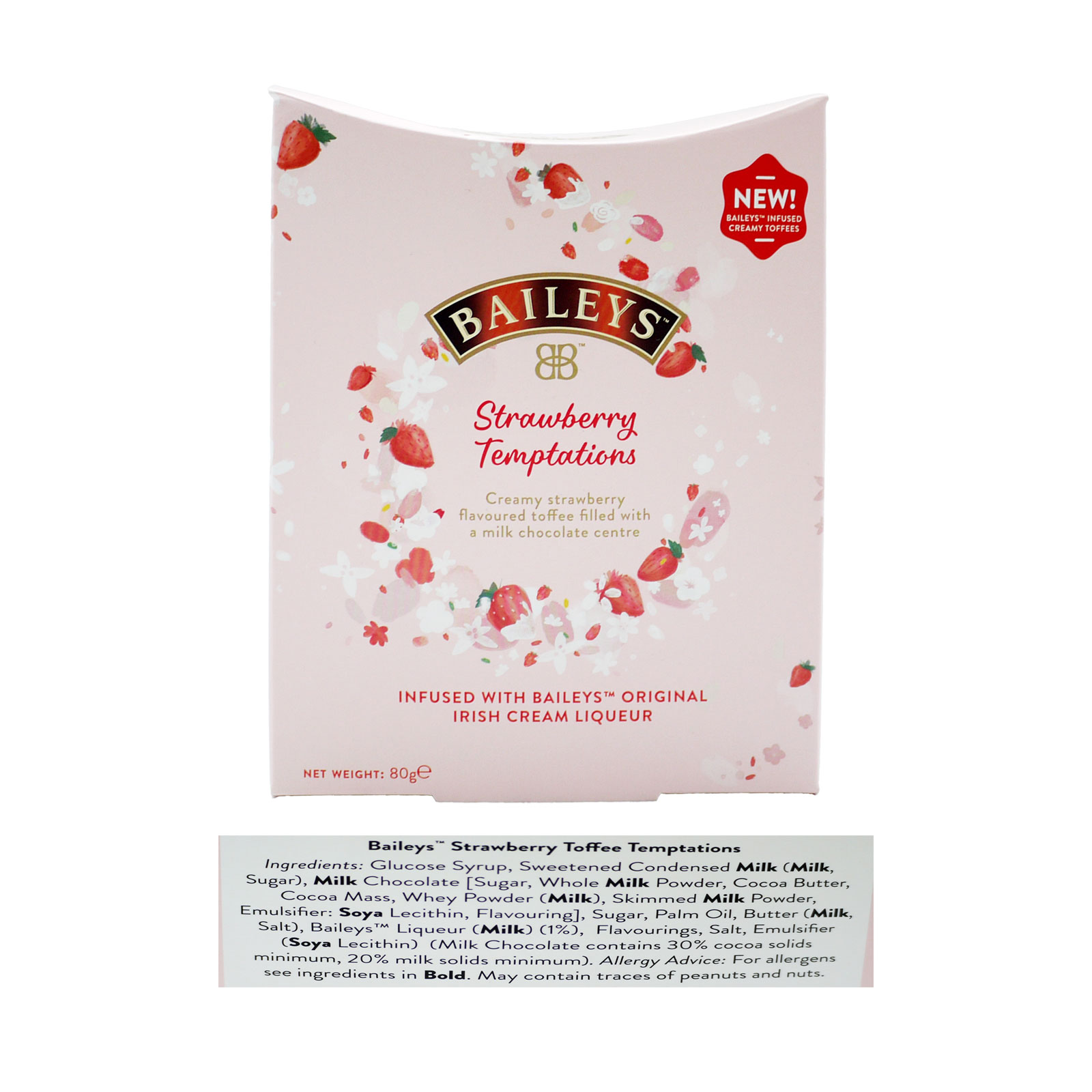 Baileys Strawberry Toffee Temptations 80g pack shot
