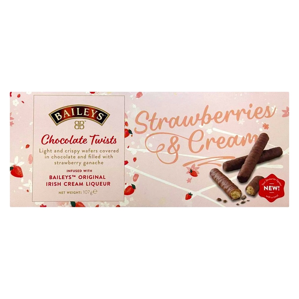 Baileys Strawberry & Cream Chocolate Twists 107g pack shot