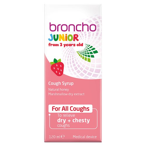 Bronchostop Junior Cough Syrup Natural Honey & Marshmallow Dry Extract 120ml pack shot