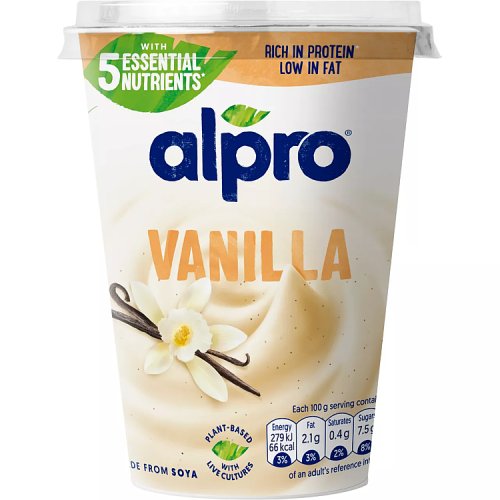 ALPRO VANILLA SOYA YOGURT ALTERNATIVE pack shot