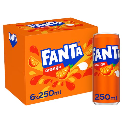 Fanta Orange 6pk (6 x 250ml) pack shot