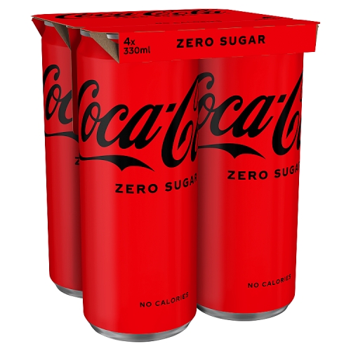 Coke Zero 4pk (4 x 330ml) pack shot