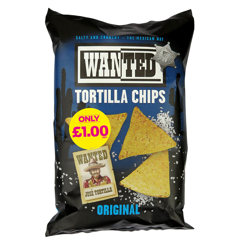 Wanted Tortilla Chips Salted 100g PMP pack shot