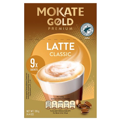 Mokate Gold Premium 9x14g Classic Latte pack shot