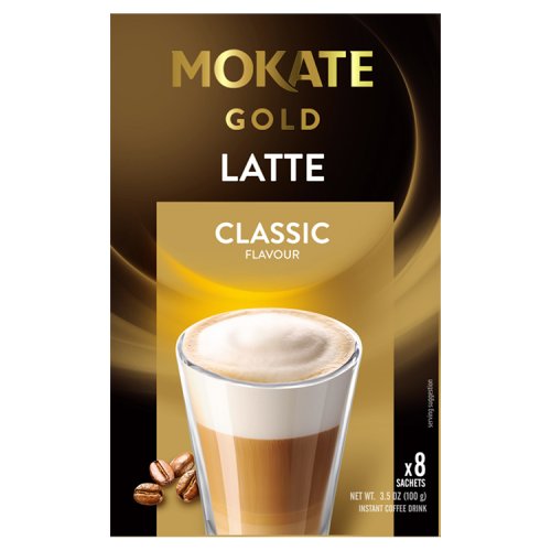 Mokate Gold Classic 8x12.5g Sachets Latte pack shot