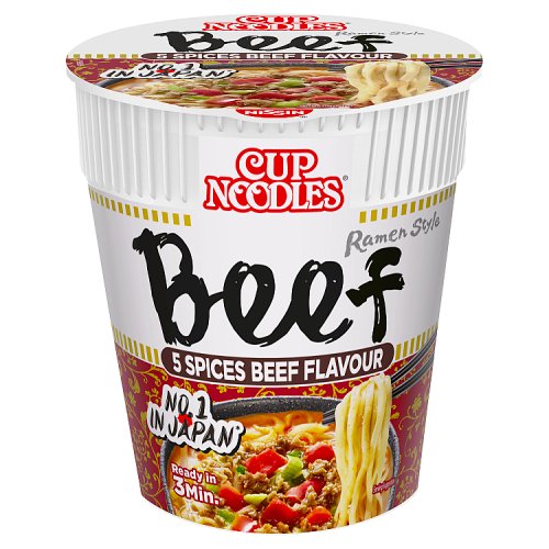 Nissin Cup Noodles Beef 5 Spice 64g pack shot