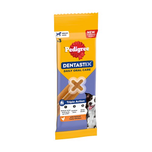 Pedigree Dentastix Medium Dog 3stick 77g pack shot