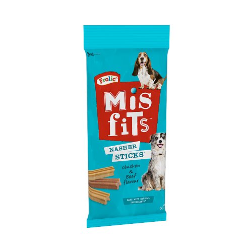 Misfits Nasher Sticks Medium Dog Treats With Chicken & Beef 175g pack shot