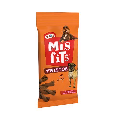 Misfits Twistos Dog Treats with Beef 105g pack shot