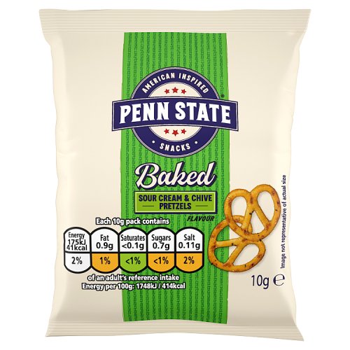Penn State Sour Cream & Chive Pretzels 10g pack shot