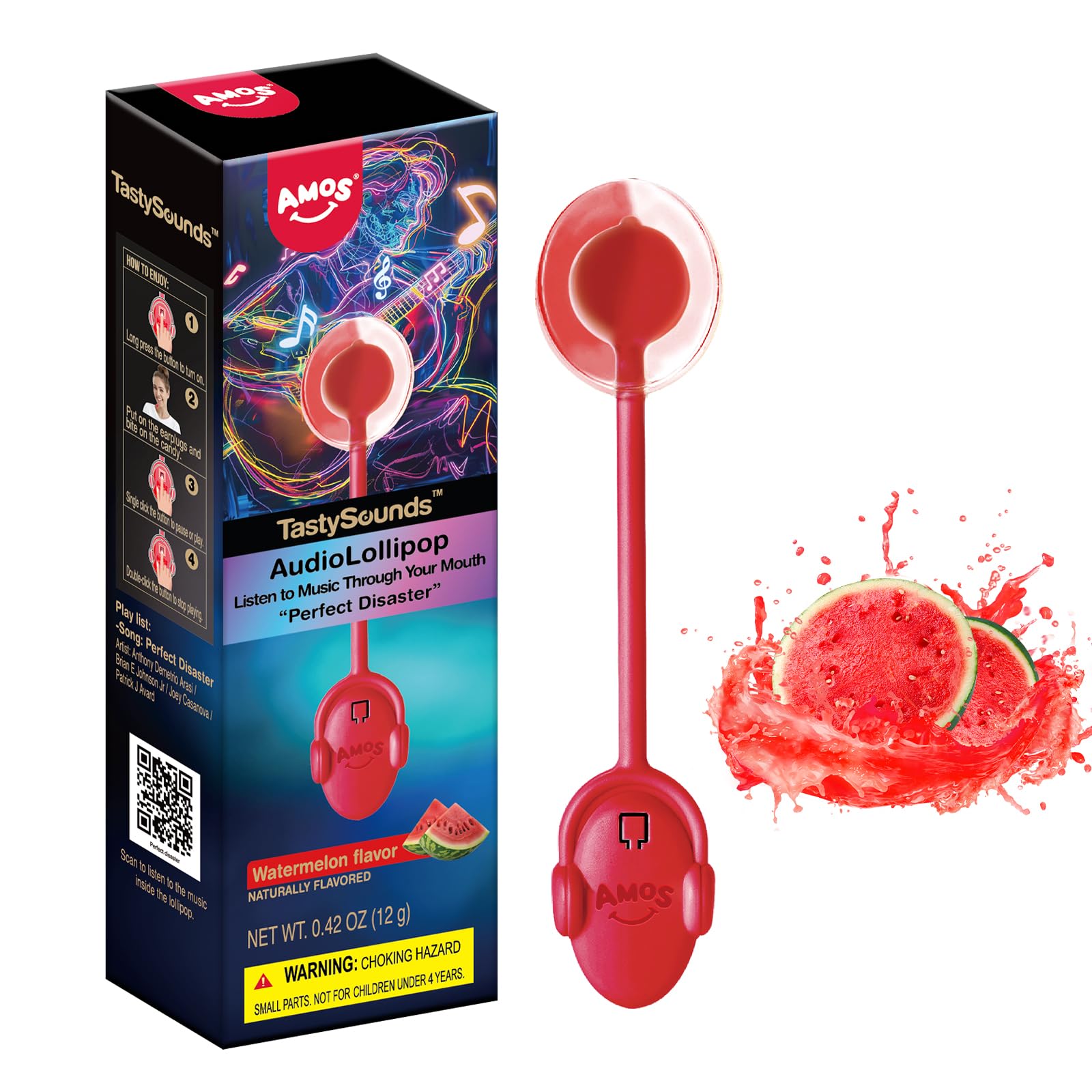 Amos Audio Lollipop Watermelon 1s pack shot