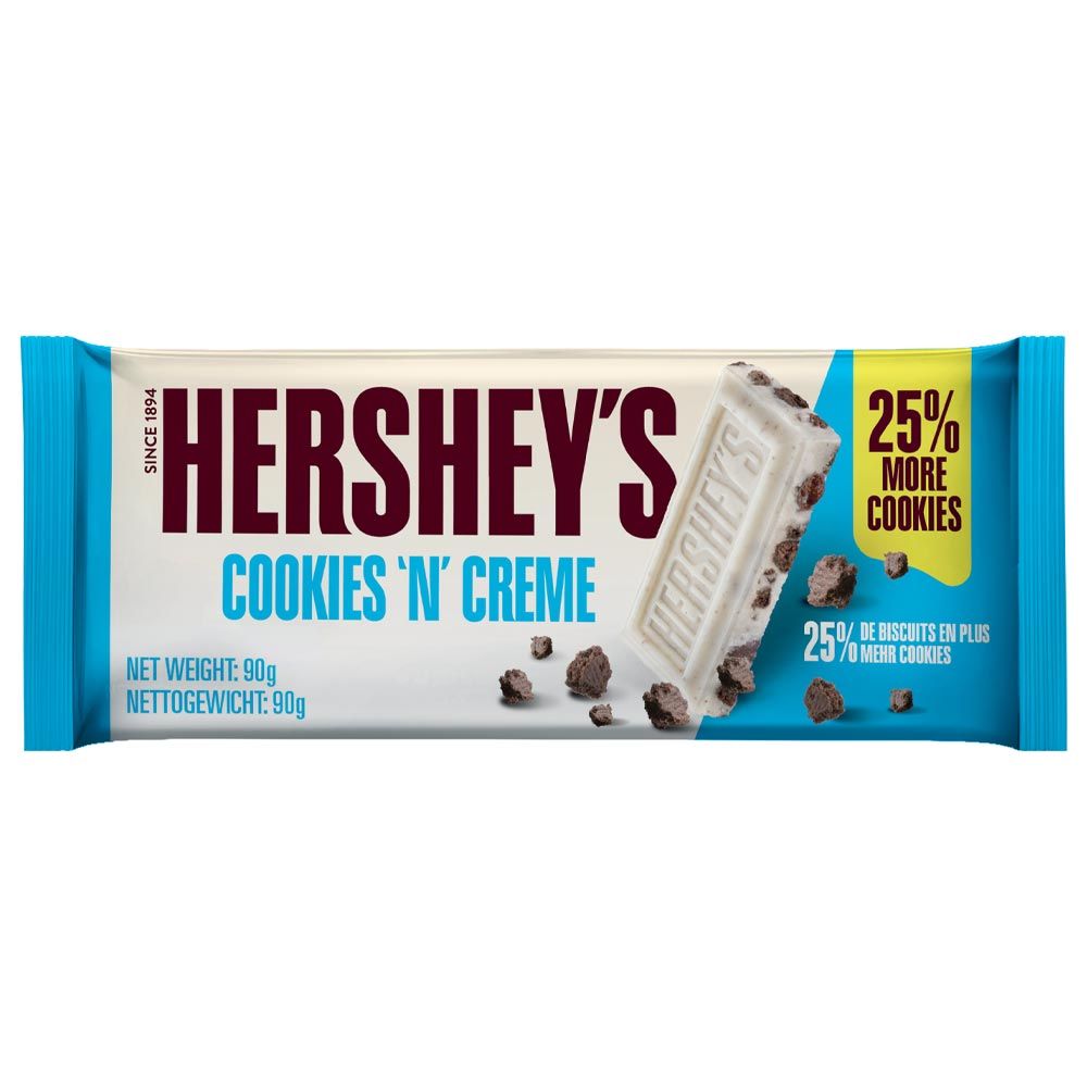 Hersheys Cookies n Creme Block 90g pack shot