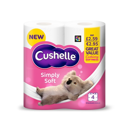 Cushelle Simply Soft Toilet Tissue 4s pack shot