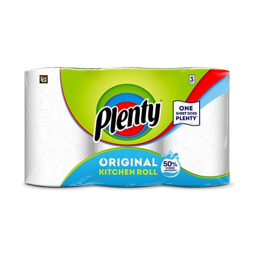 Plenty Original Kitchen Roll 3s (3 x 95 Sheets) pack shot